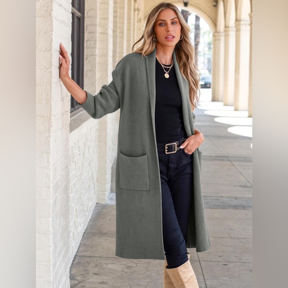 💚Stylish Green Long Cardigan💚box #4 - Picture 2 of 11